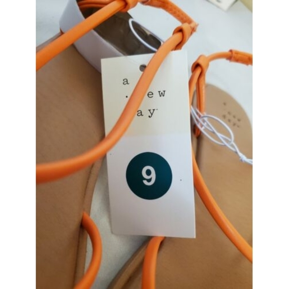 Women's Orange Sierra Strappy Sandals - A New Day Size 9 - Picture 4 of 6